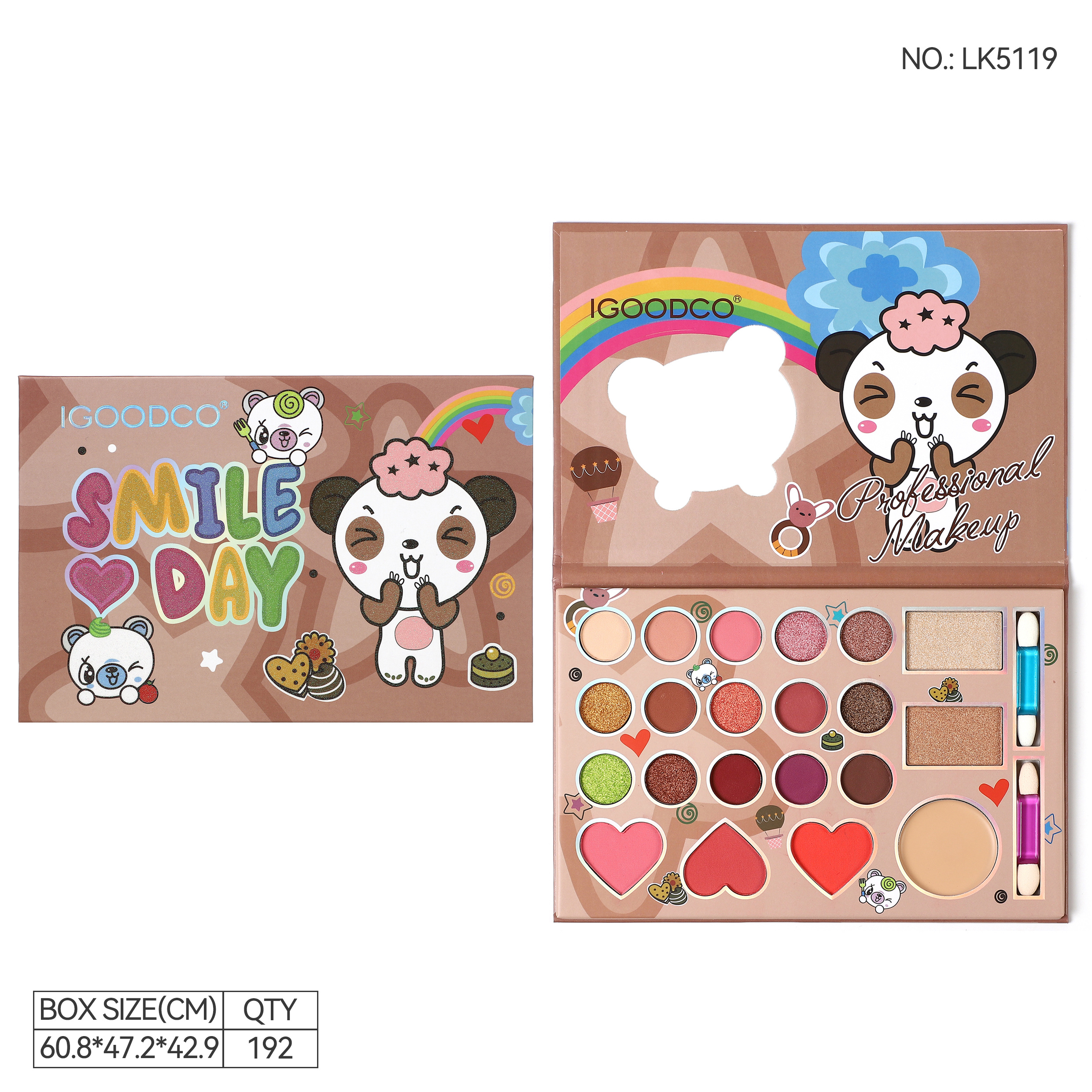 Factory direct sales of multi-color eyeshadow palettes, color mixing palettes, cosmetics and makeup OEM212 Specification image