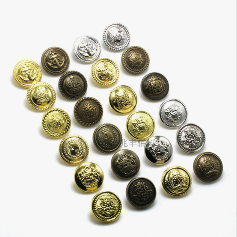 Ship anchor, sea anchor, versatile plastic retro style buttons, round fashionable coat sweater buttons, plastic imitation metal buttons details Picture