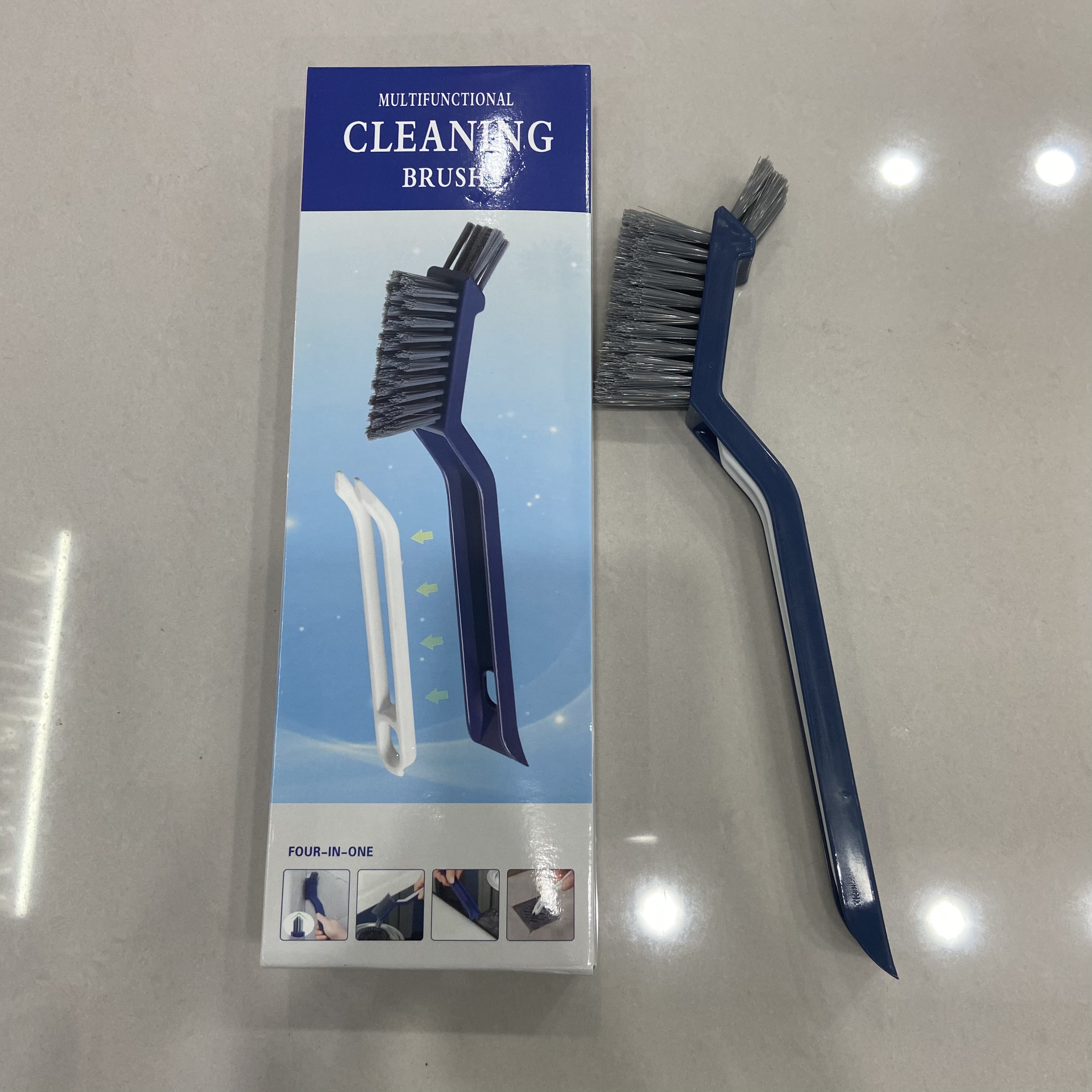 4-in-one plastic bathroom floor brush, gap brush, floor gap brush, cleaning brush, bathroom cleaning, hard bristle gap floor brush