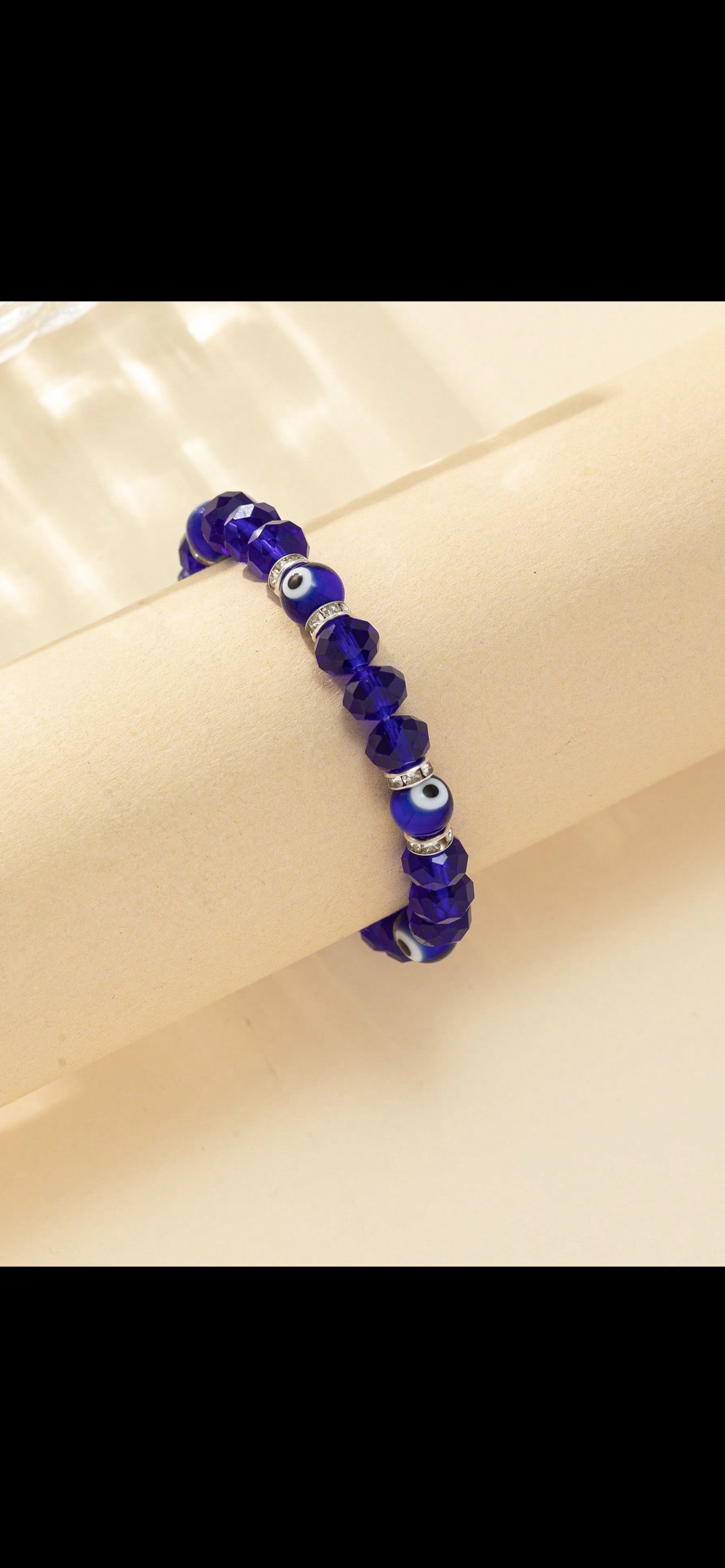 8mm crystal crystal European and American fashionable and popular bracelet, the Devil's Eye bracelet details Picture