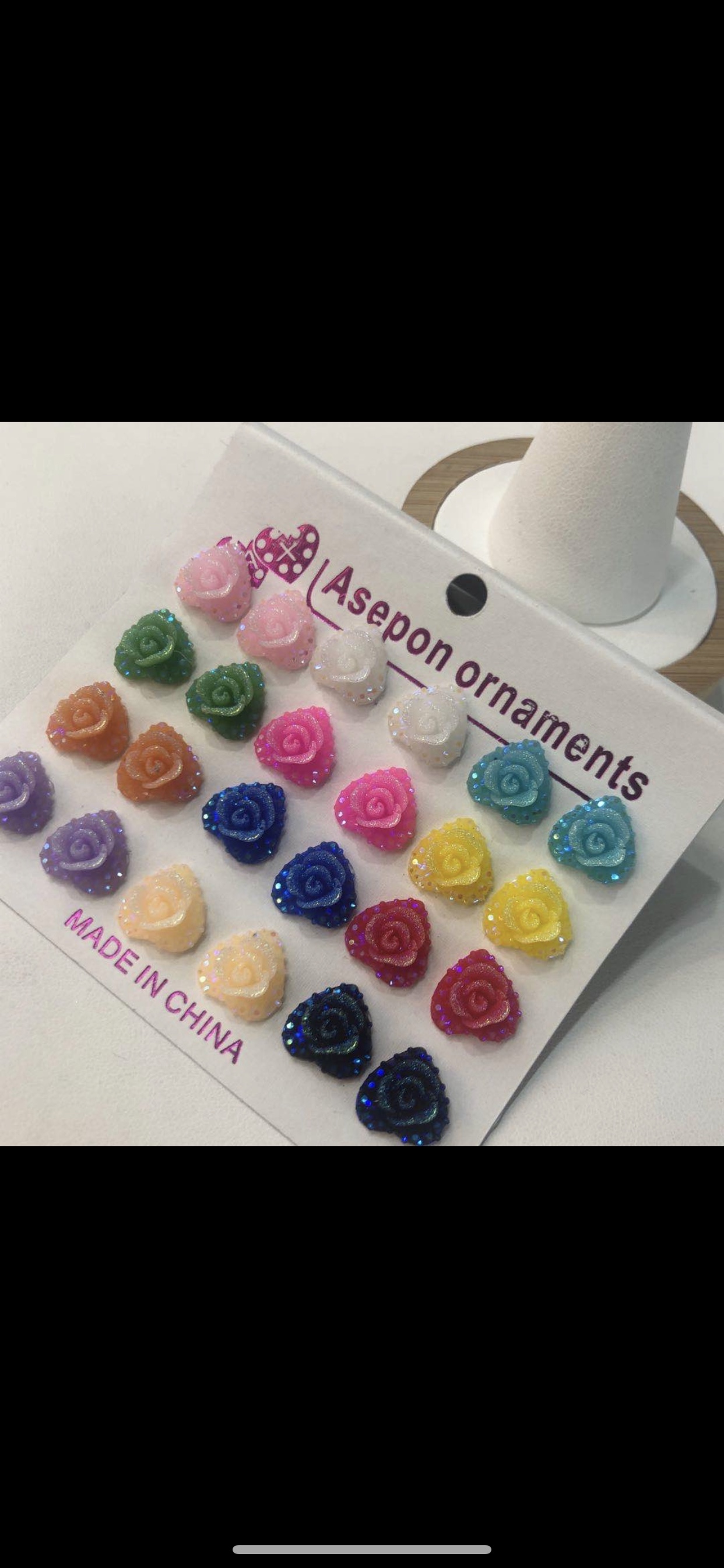 时尚潮流搭配韩版花朵糖果色系爱信饰品耳钉002