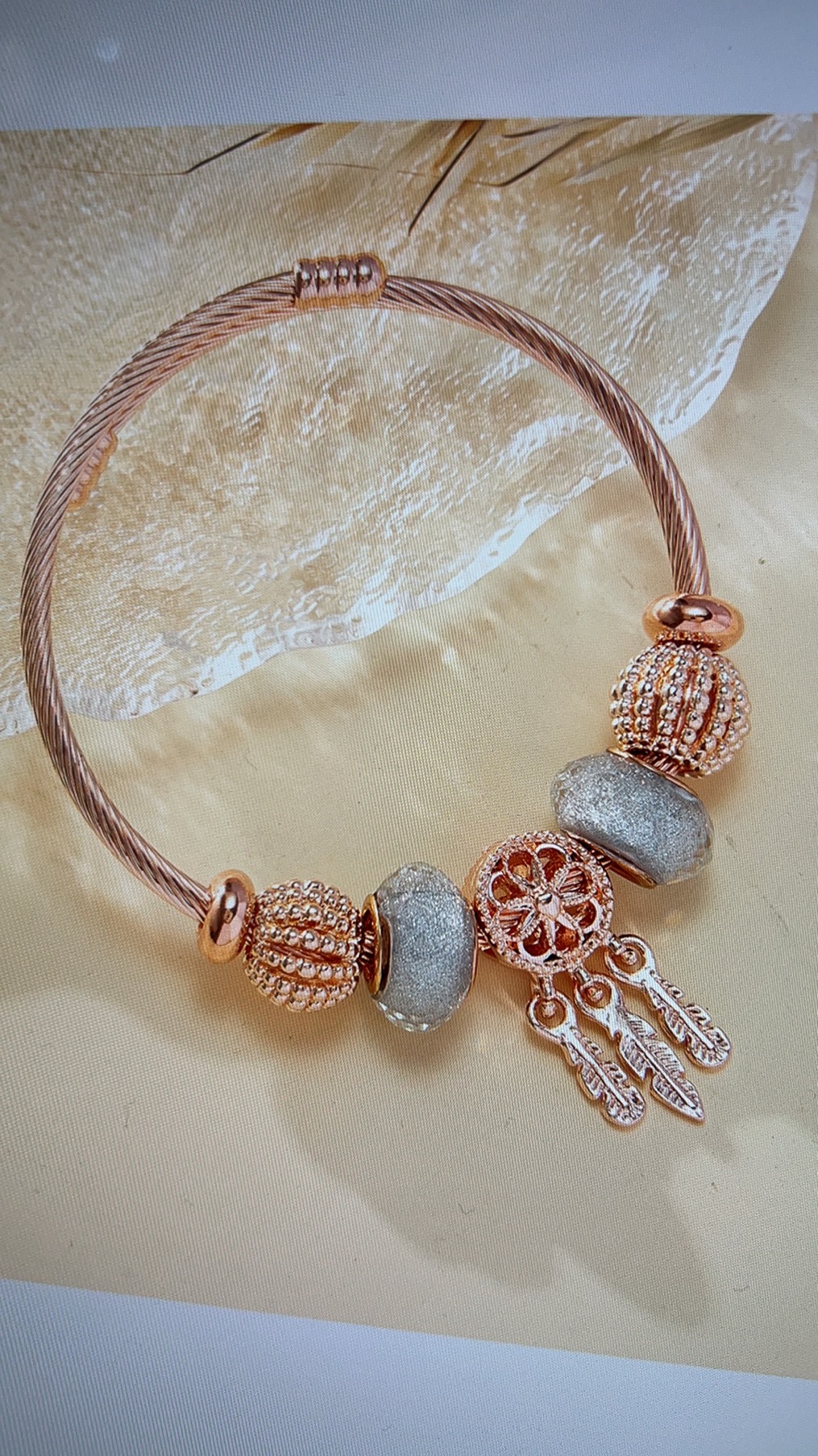 Rose gold dreamcatcher pink series European and American popular fashion bracelet details Picture