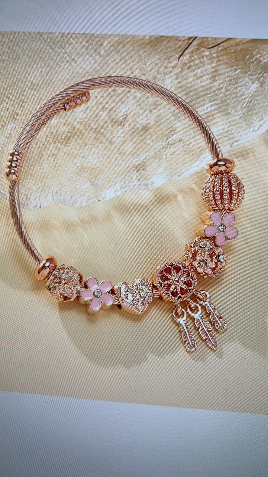 Rose gold dreamcatcher pink series European and American popular fashion bracelet