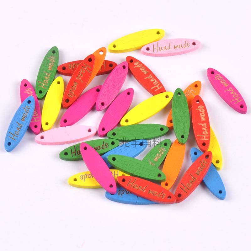 diy jewelry accessories, Hand-MADE, with wooden nameplates and buttons in various colors, available for wholesale in stock Item Picture