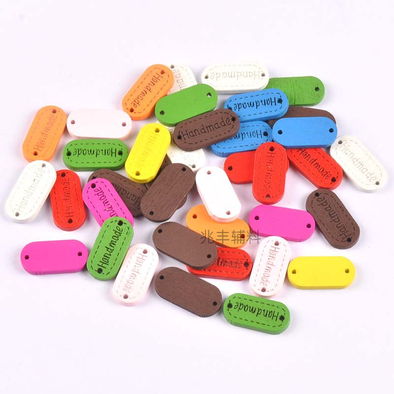 diy jewelry accessories, Hand-MADE, with wooden nameplates and buttons in various colors, available for wholesale in stock details Picture