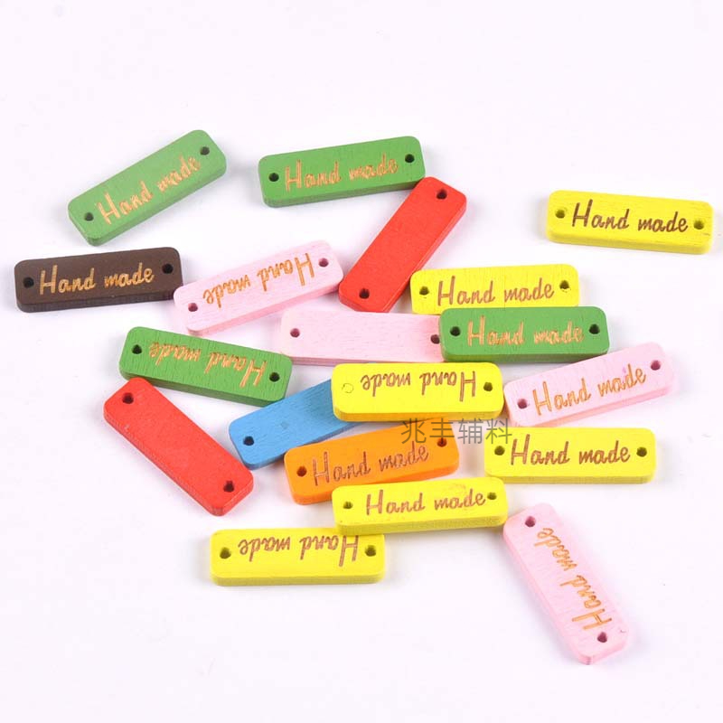 diy jewelry accessories, Hand-MADE, with wooden nameplates and buttons in various colors, available for wholesale in stock Application Scenario