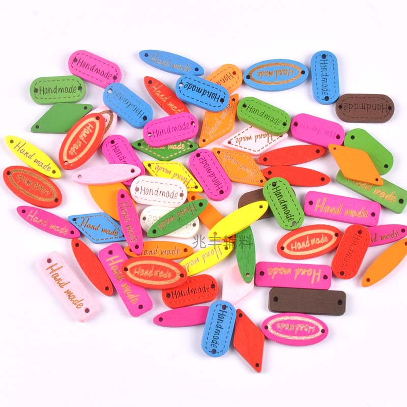 diy jewelry accessories, Hand-MADE, with wooden nameplates and buttons in various colors, available for wholesale in stock