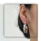 酷飒时髦ins冷淡 电 话线条缠绕耳环欧美气质个性金属耳圈