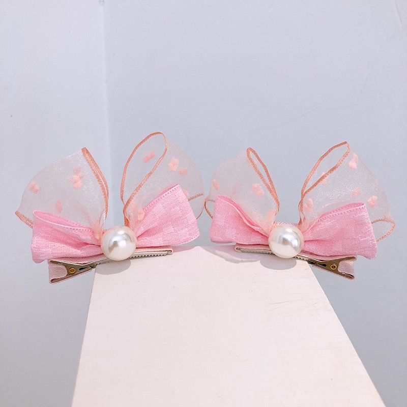 Children's hair clips for spring and summer, fresh princess bow, three-dimensional girl side clip, pair clip, baby top clip, broken hair clip Application Scenario