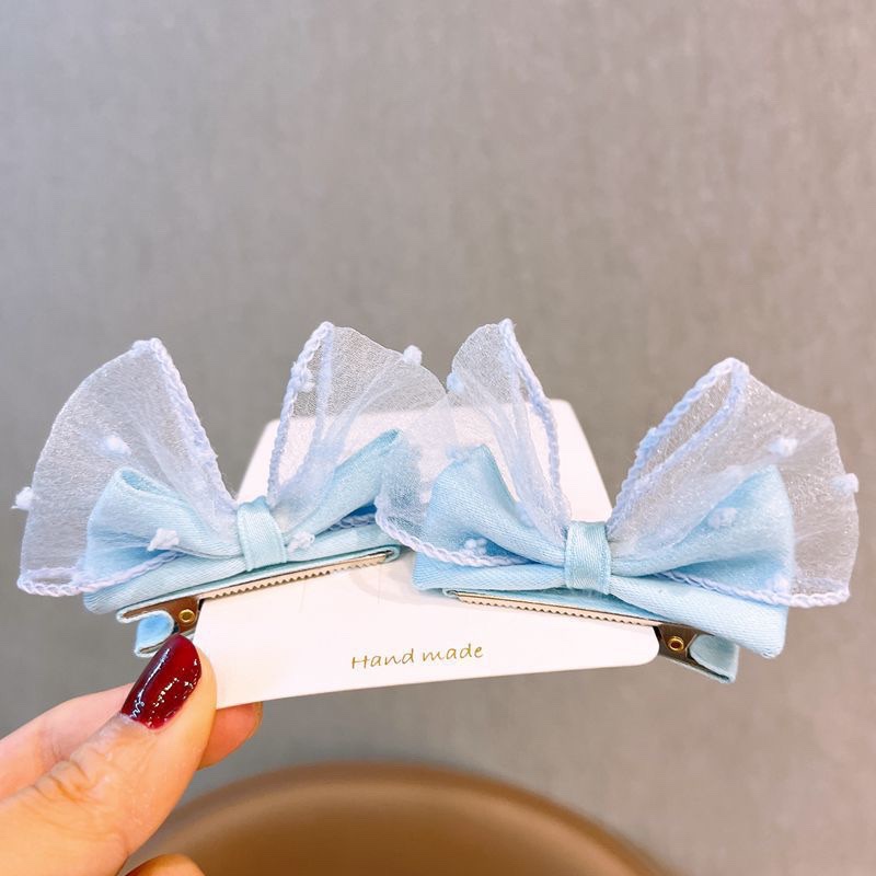 Children's hair clips for spring and summer, fresh princess bow, three-dimensional girl side clip, pair clip, baby top clip, broken hair clip