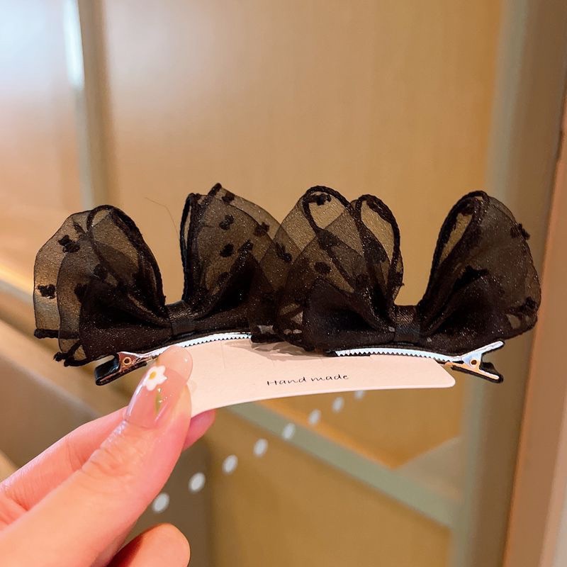 Children's hair clips for spring and summer, fresh princess bow, three-dimensional girl side clip, pair clip, baby top clip, broken hair clip details Picture