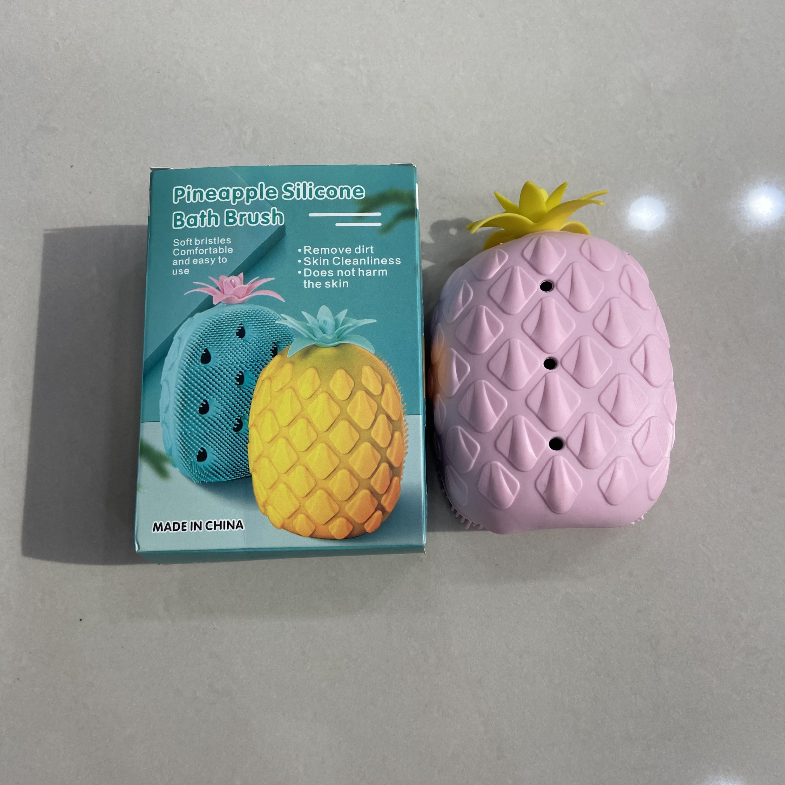 Cepillo de baño de silicona ducha de piña masaje cepillo de baño suave bebé cepillo de lavado de cabello entrenamiento sensorial cepillo táctil