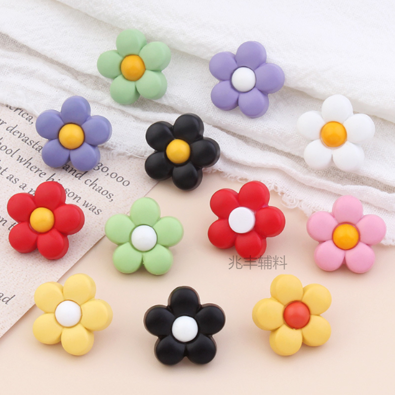 儿童衣服纽扣宝宝毛衣衬衫开衫外套彩色立体花朵卡通可爱装饰扣子