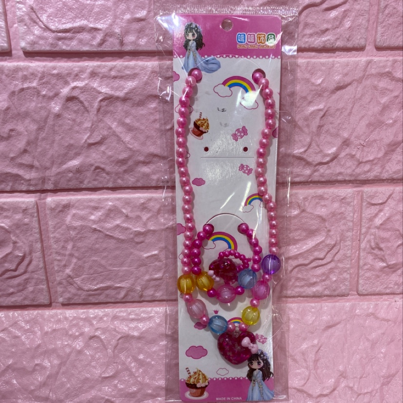 Pearl necklace for children Pearl necklace in Pearl necklace bracelet ring three-piece set thumbnail