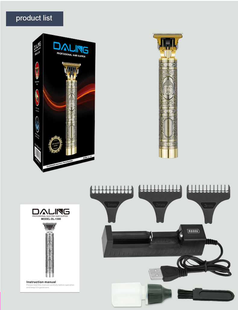DALING-1300 Hair Clipper, retro oil-head engraved electric clipper, professional adult hair salon store, hair shaving electric clipper, Buddha head clipper, whitehead engraving trimming, hair shaving magic tool, oil-head clipper, wholesale for export pic 10