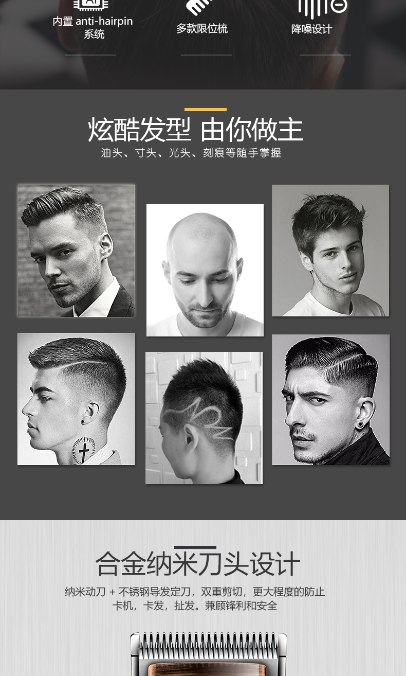 DALING-1215USB oil-head electric clipper, Hair clipper, professional electric clipper for barber shops, high-power hair clipper, hairdressing scissors, hair cutting tools, wholesale for export pic 2