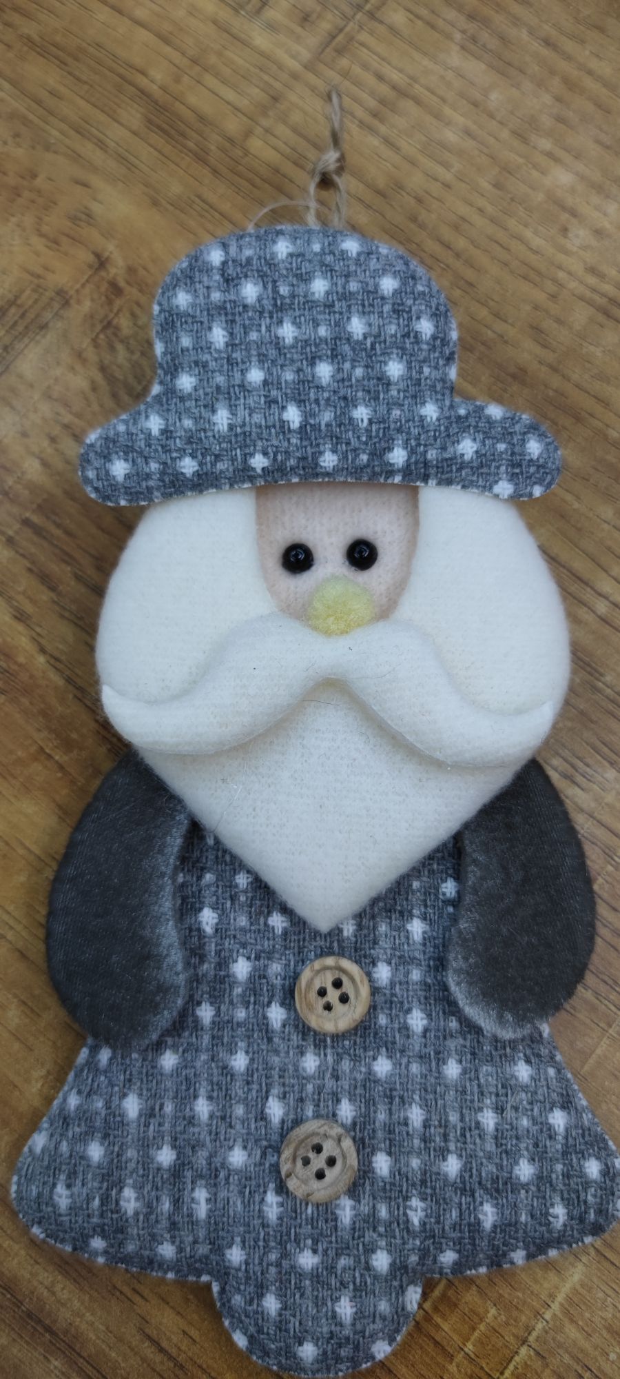 灰色无纺布圣诞老人布艺挂件 雪人 小鹿布艺挂件