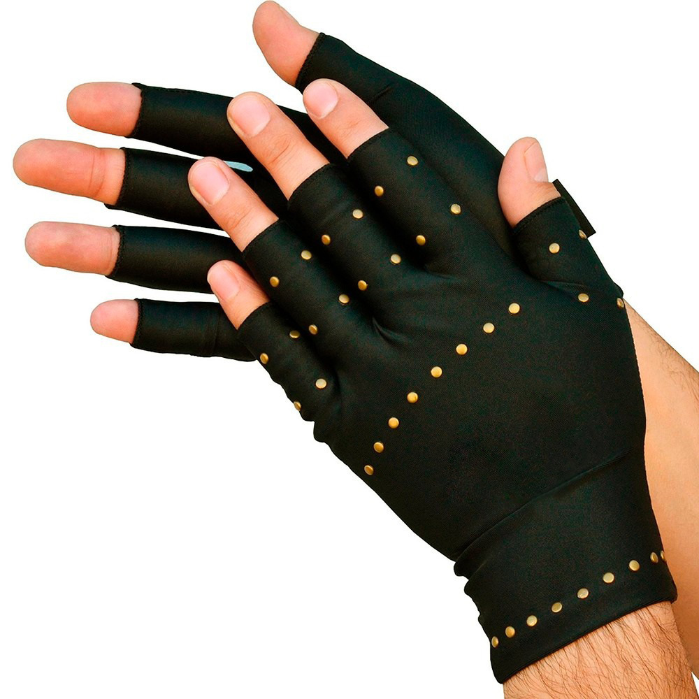 日常护理铜纤维防滑半指压力手套运动半指手套详情3