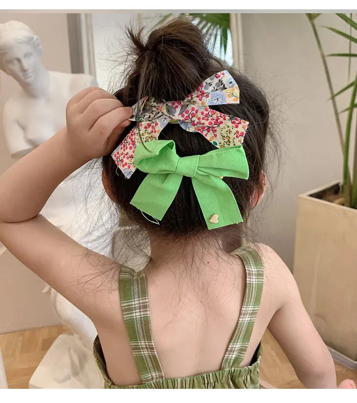 New bow hair clips for Korean children, girls, babies, princesses, cute side hair clips, hair accessories, and headwear for girls pic 1
