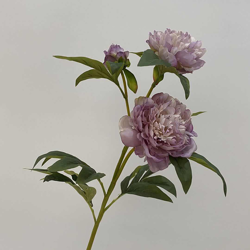 New Chinese-style high-end 3-head lotus and peony home hotel soft decoration wedding hall photography props, hand-held artificial flowers. pic 2