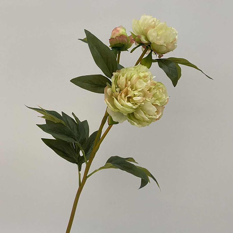 New Chinese-style high-end 3-head lotus and peony home hotel soft decoration wedding hall photography props, hand-held artificial flowers. pic 6