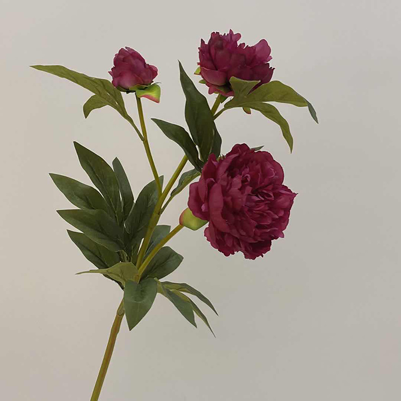 New Chinese-style high-end 3-head lotus and peony home hotel soft decoration wedding hall photography props, hand-held artificial flowers. pic 4