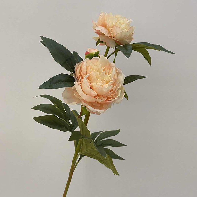 New Chinese-style high-end 3-head lotus and peony home hotel soft decoration wedding hall photography props, hand-held artificial flowers. pic 5