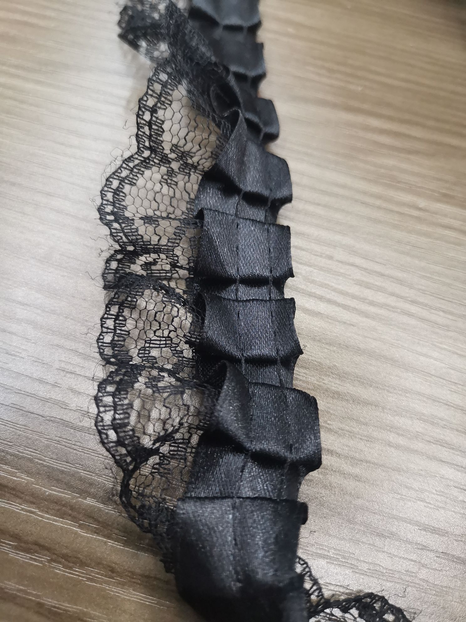 Black ribbon lace trim details Picture