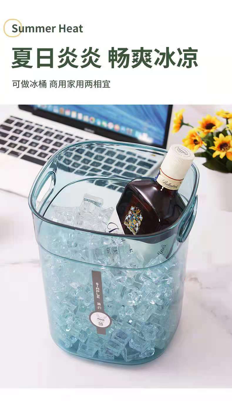 北欧风简约垃圾桶办公室家用纸篓创意加厚透明收纳桶PET塑料冰桶详情4