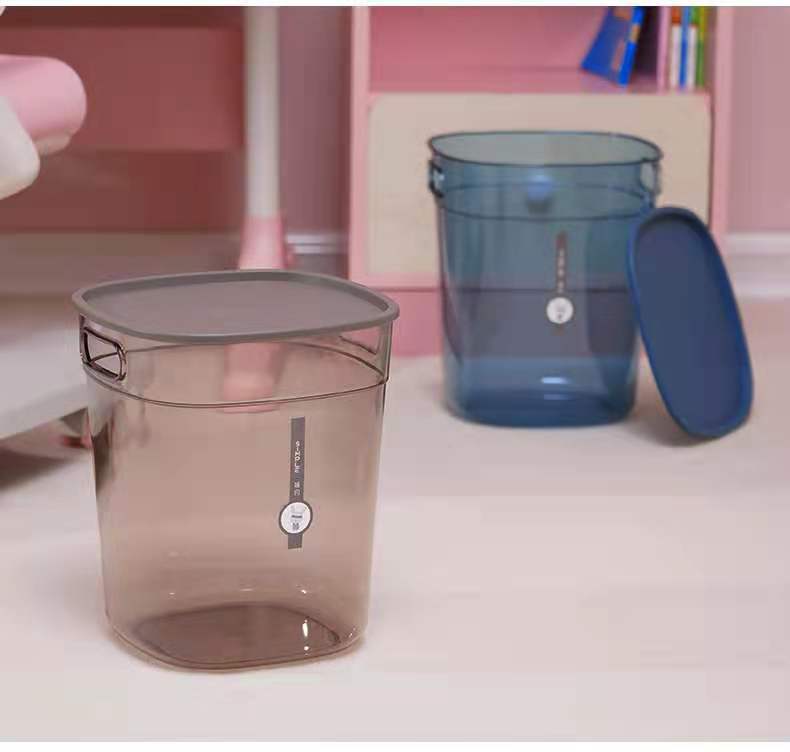 北欧风简约垃圾桶办公室家用纸篓创意加厚透明收纳桶PET塑料冰桶详情9