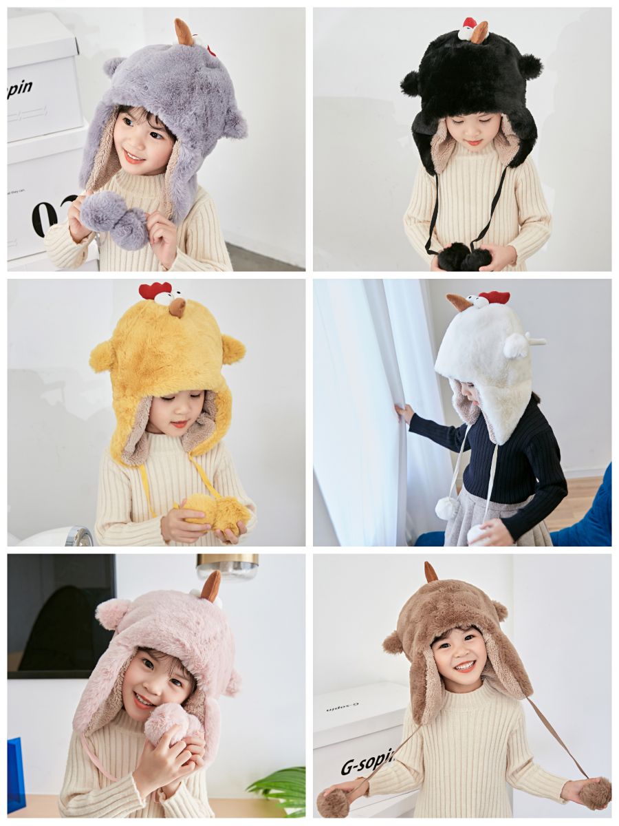 毛绒小鸡护耳儿童一顶家帽业厂家直销直供
