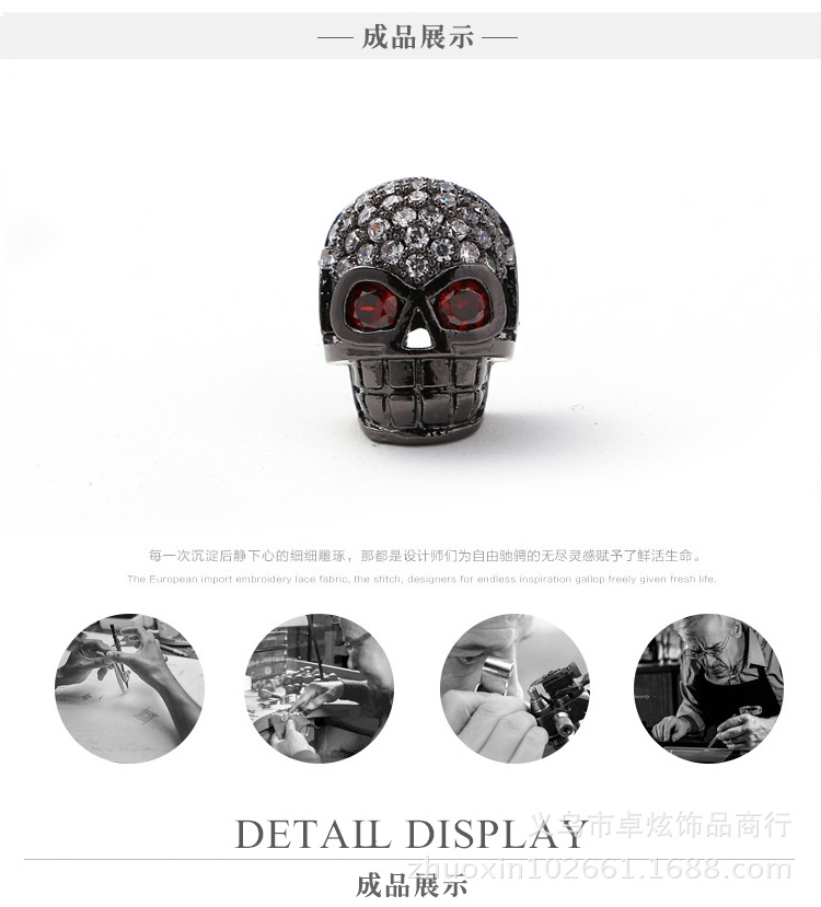 DIY手工饰品微镶件骷髅头镶钻挂件材料卓鑫饰品卓鑫饰品