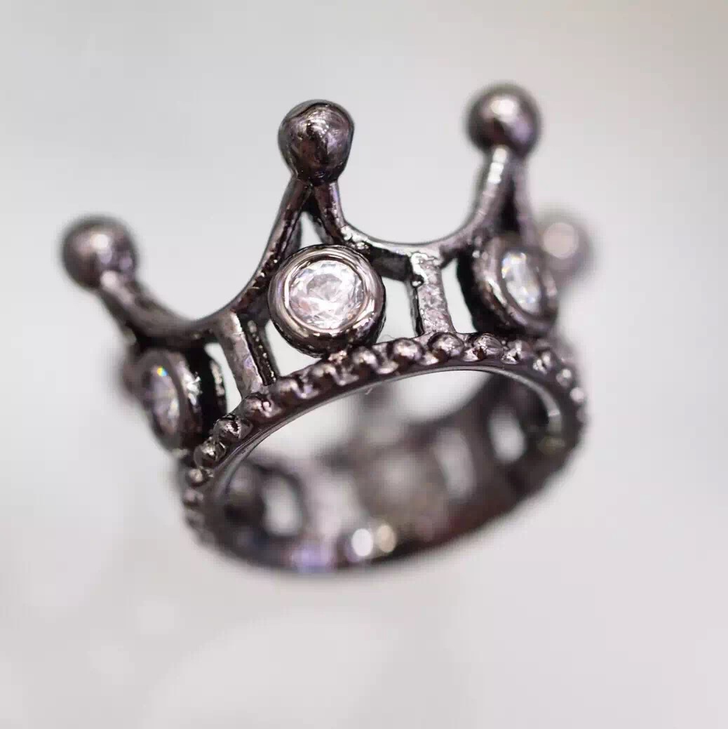 微镶锆石弯管DIY 项链手链连接件珍珠配件皇冠配件图