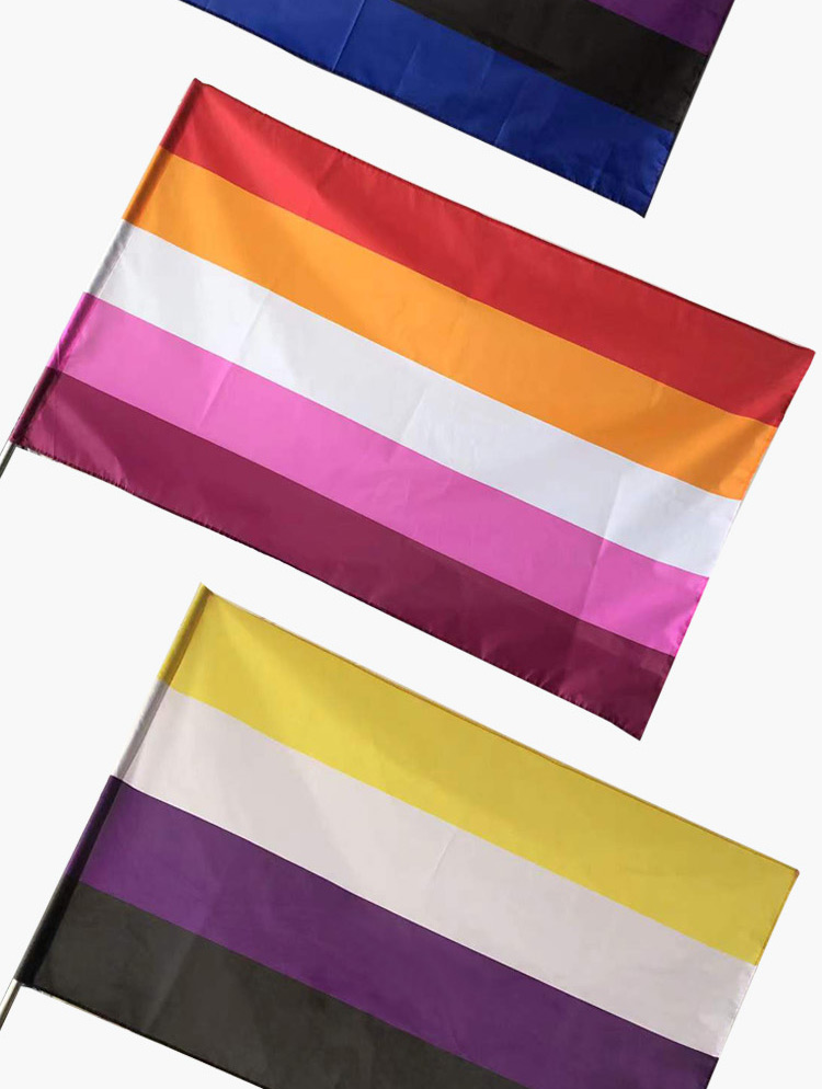 彩虹旗90*150cm双性恋LGBT非二次元同性恋旗帜 同志旗彩虹pride详情图9