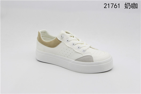 Renben White Sneakers Women's 2022 Spring New style Women's shoes, sports and casual shoes, suitable for children and students, thick-soled board shoes details Picture