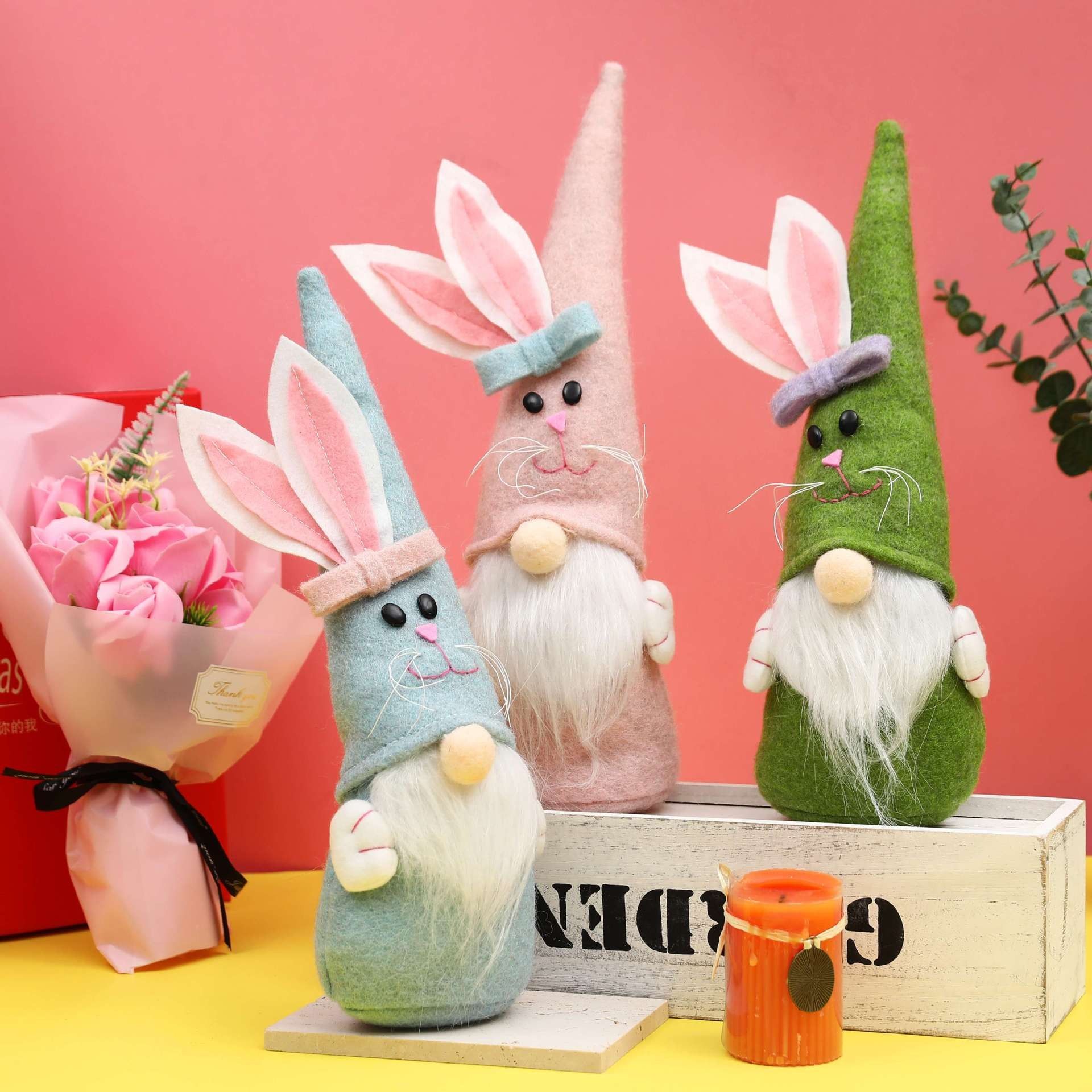 复活节兔子装饰工艺品无脸老人家居摆件礼物Easter Bunny派对道具详情图1