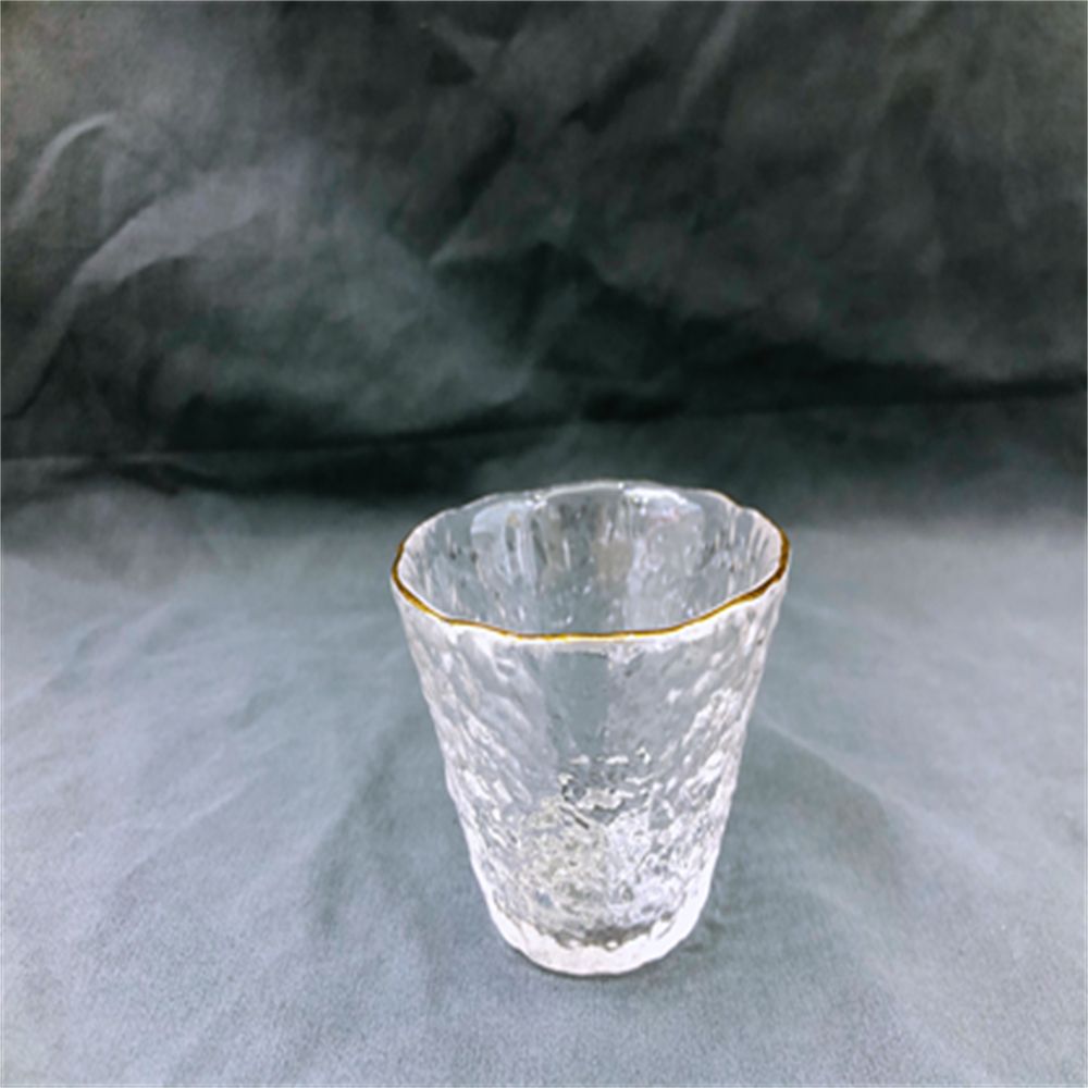 描金 千海锤纹水滴茶杯