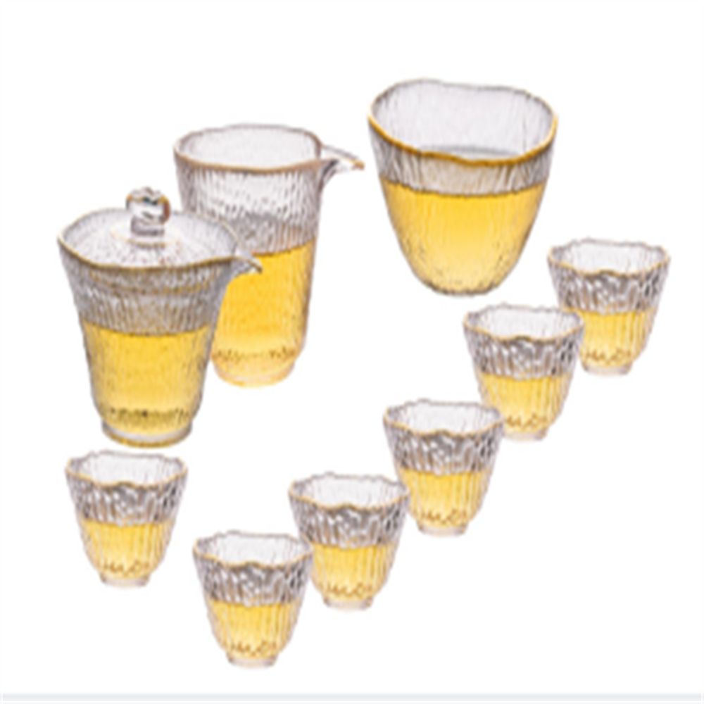 圣道茶具十件套/玻璃白底实物图