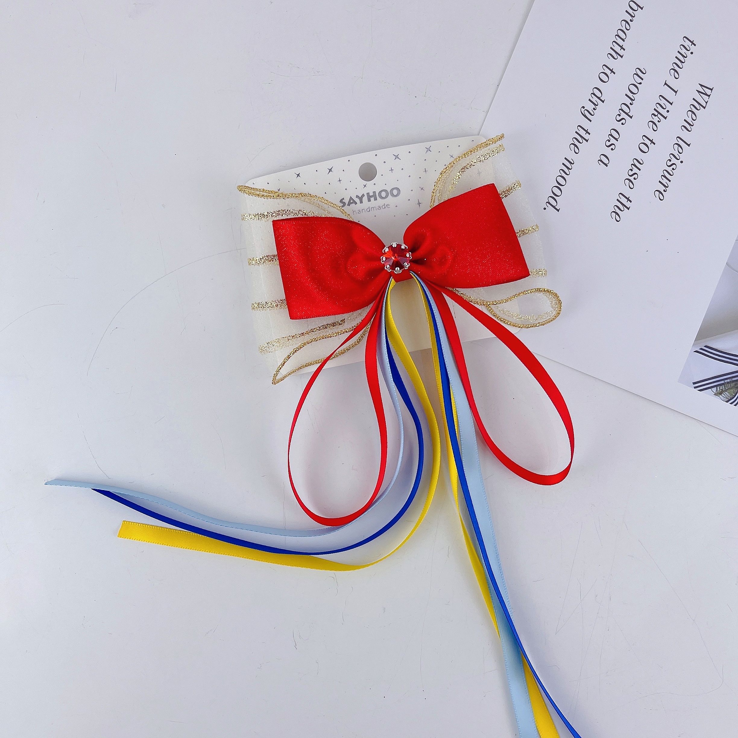 Snow White - Meteor Gauze Ribbon Compression Clip Item Picture