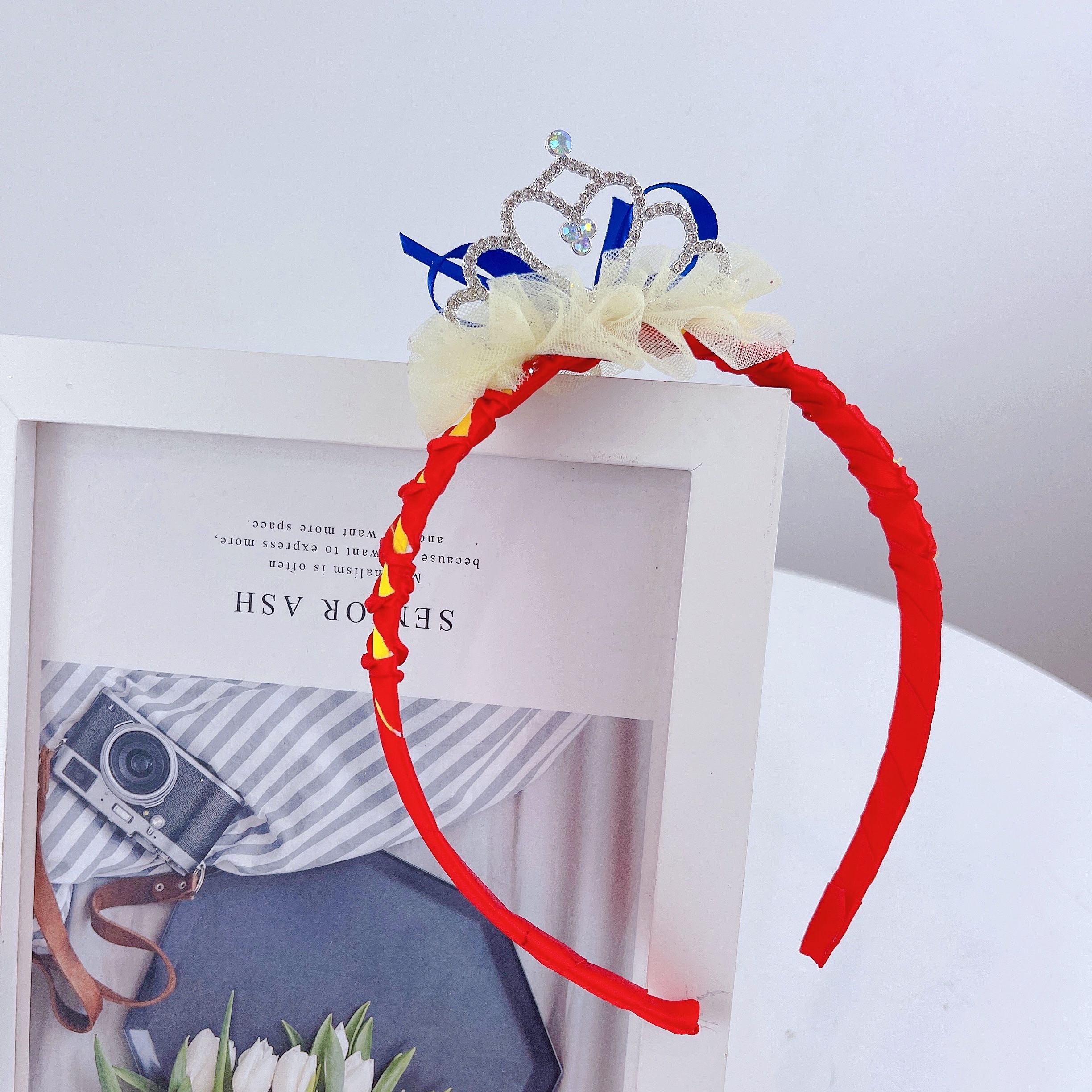 Snow White - Ruffled colorful Diamond Crown Hairband Item Picture
