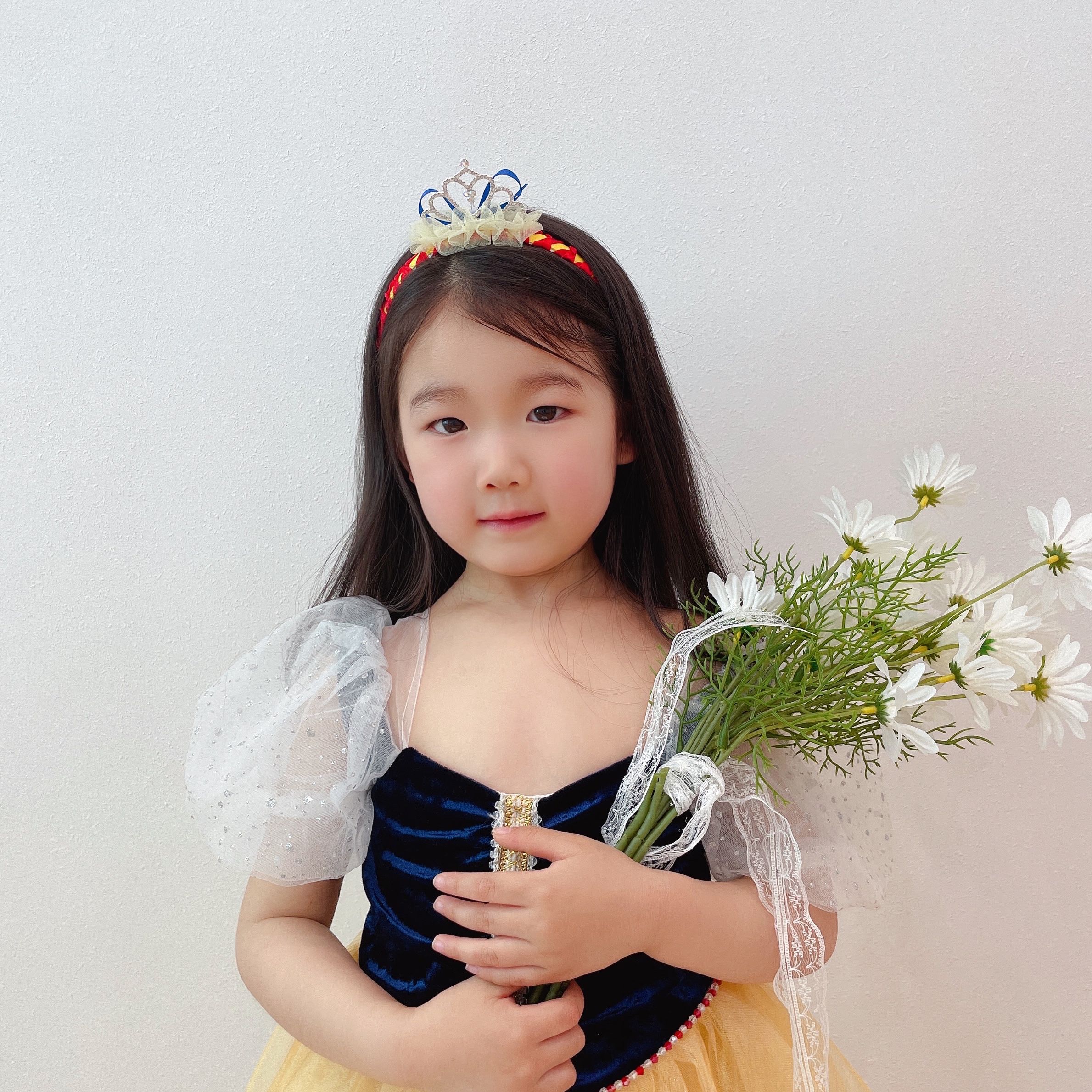 Snow White - Ruffled colorful Diamond Crown Hairband