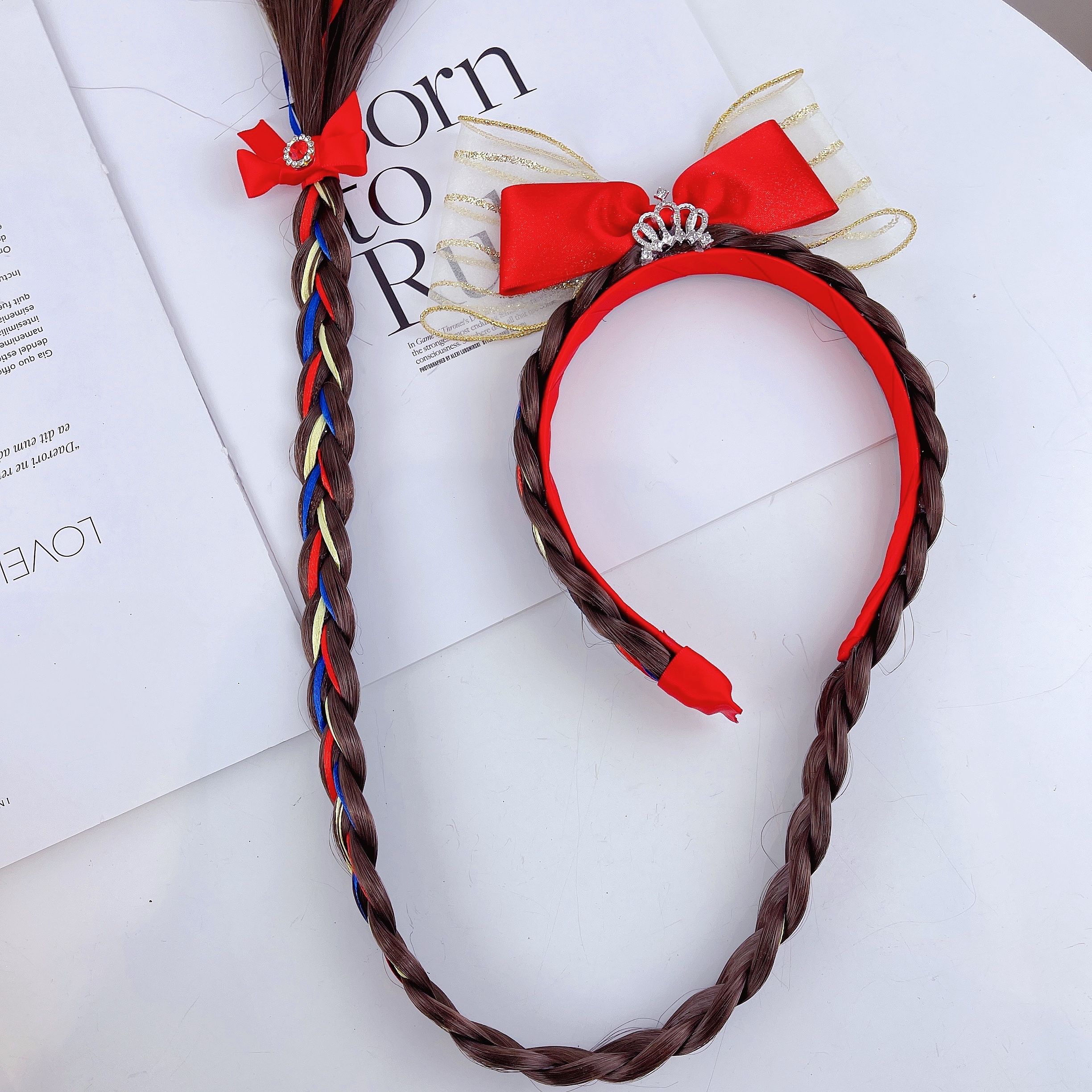 Snow White - Meteor Gauze Braided Hairband Specification image