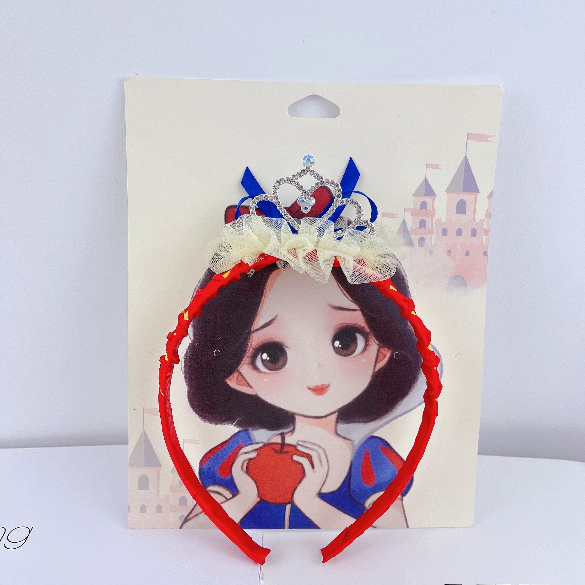 Snow White - Ruffled colorful Diamond Crown Hairband Specification image