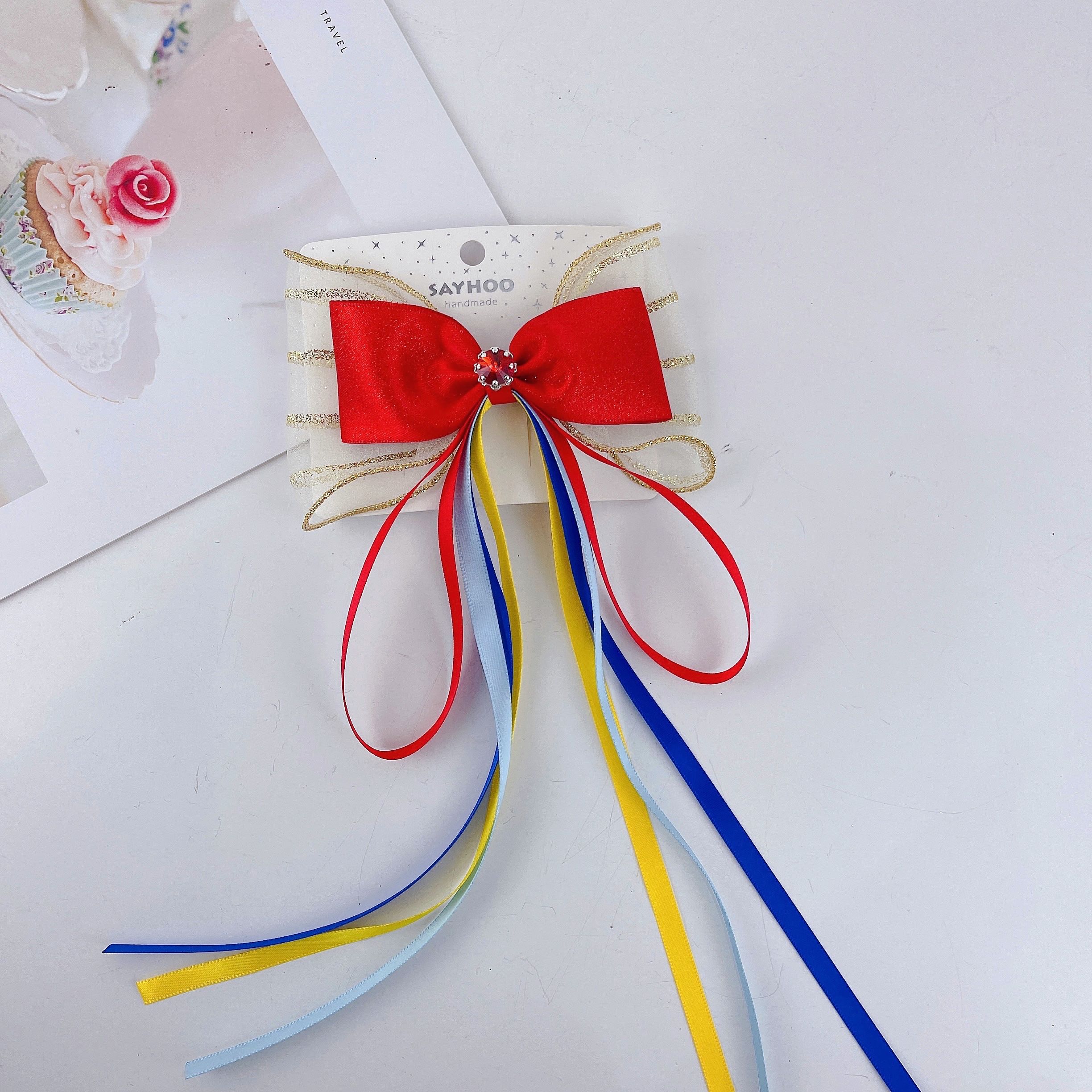 Snow White - Meteor Gauze Ribbon Compression Clip details Picture