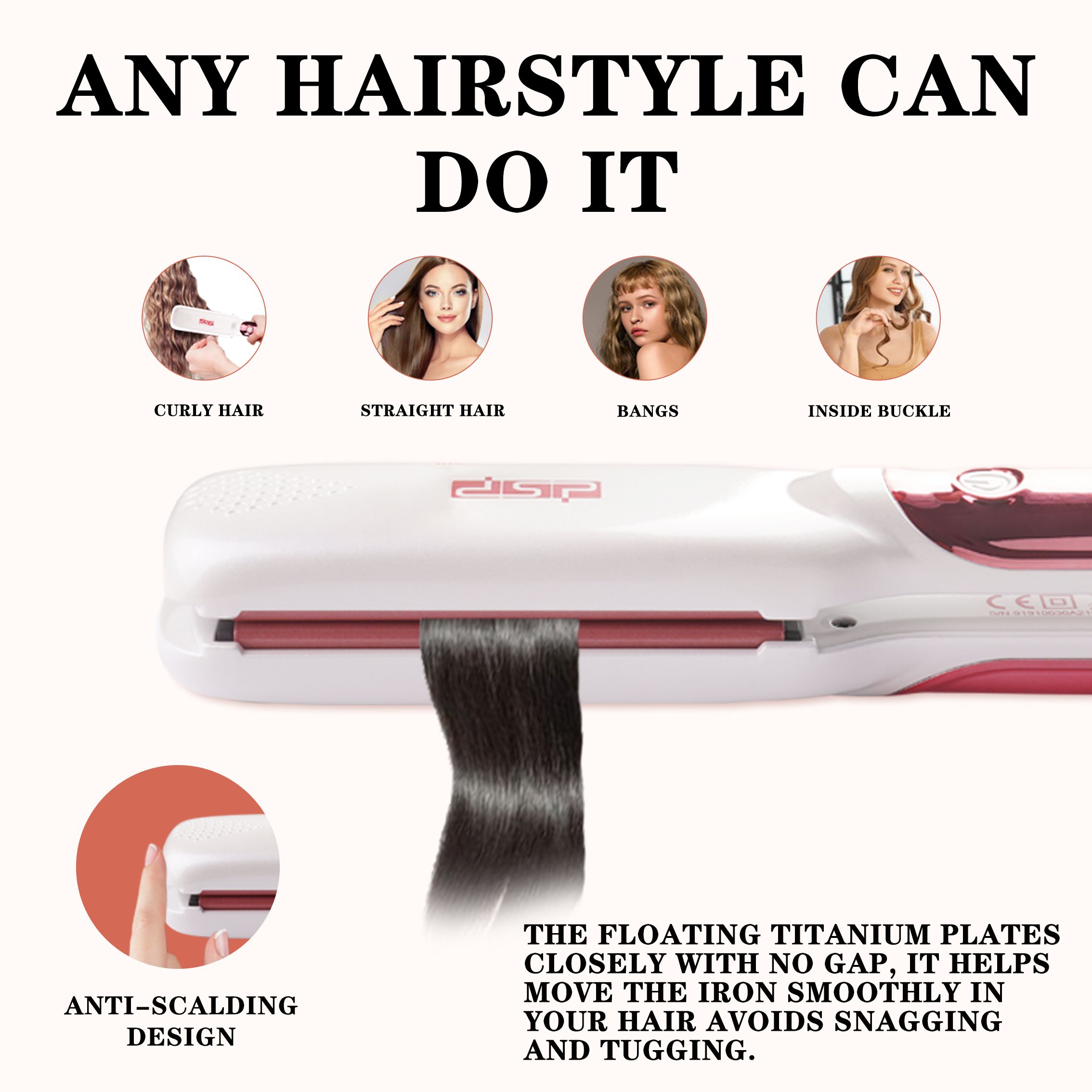 DSP/丹松家用夹板直发卷发两用直板夹波浪卷发调温直发器拉直头发10030详情图4