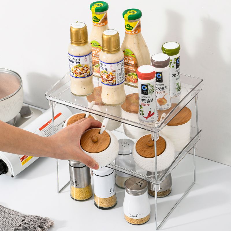 Kitchen storage rack, multi-layer seasoning storage box, seasoning storage rack, seasoning rack, seasoning storage box, fruit plate Application Scenario
