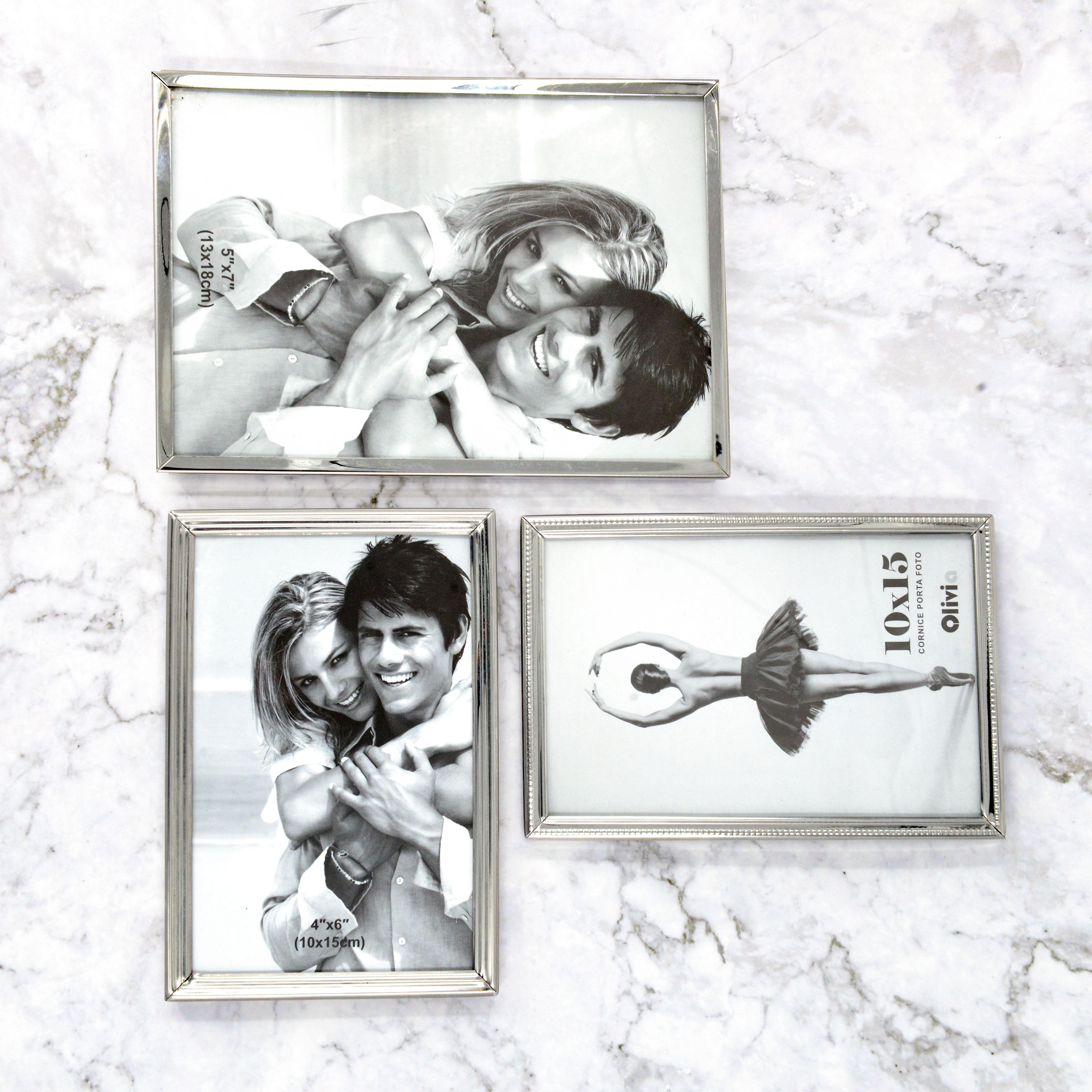 欧式简约古典外贸不锈钢铝合金金属亚马逊拉丝相片照片相框画框厂家直销