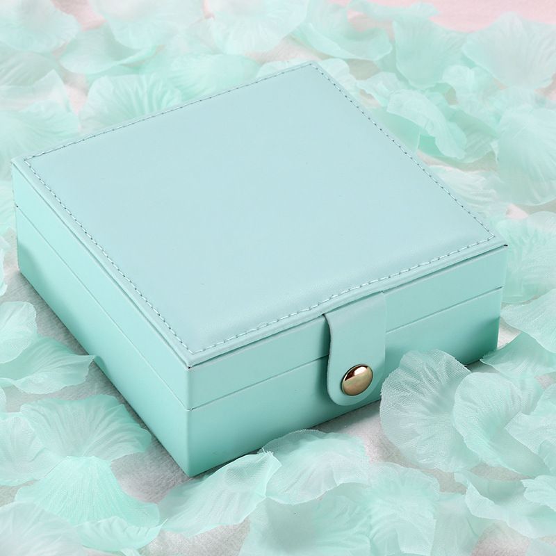 Single-layer PU simple jewelry storage box for export details Picture