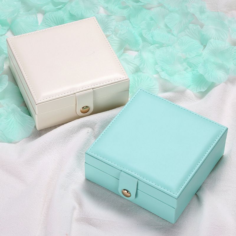 Single-layer PU simple jewelry storage box for export