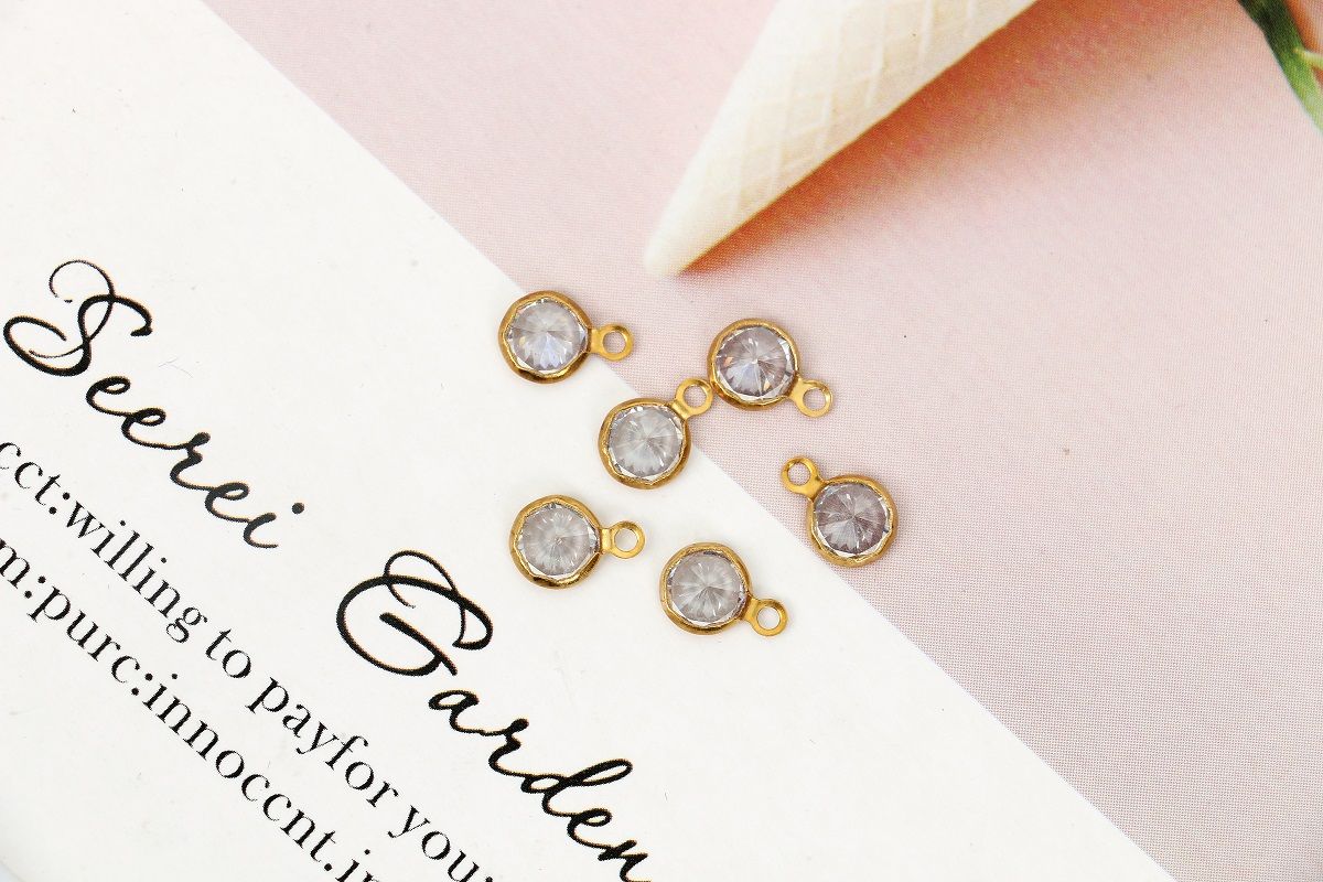 锆石包边带吊饰品配件锆石配件挂件手工DIY配饰